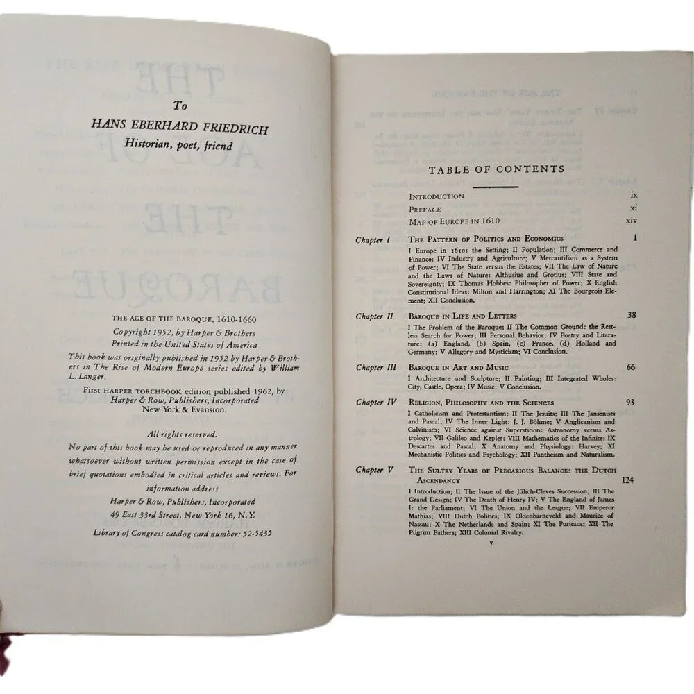 The Age of the Baroque 1610-1660 The Rise of Modern Europe 1952 by CJ Friedrich